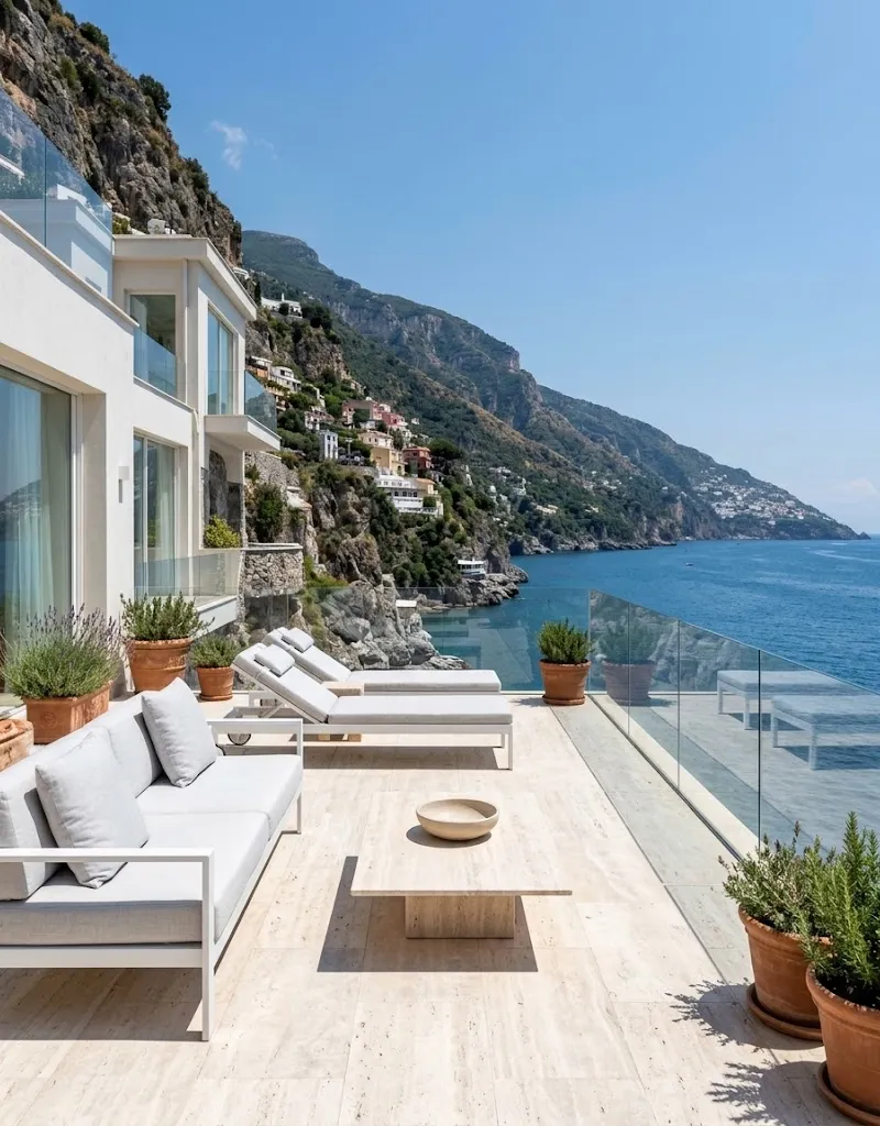 Villa terrace overlooking the sea